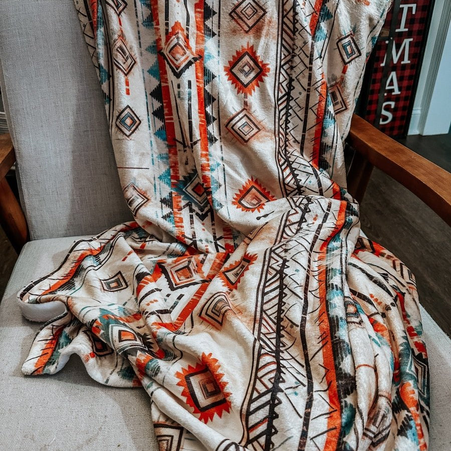 Tribes Velveteen Plush Blanket, Cozy Home Decor, Perfect for Snuggling, Rustic Gift, Bohemian Style | blanket |